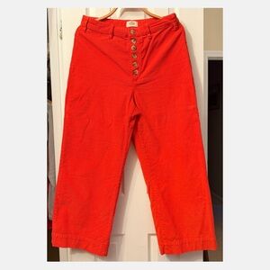 Marine Layer Women’s Red Corduroy Pants size 12